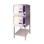 Cleveland (2) 22CET33.1 6 Pan Electric Boilerless Convection Steamer, (2) Stacked, Stand, Plumbed 1 image