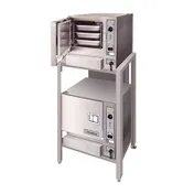 Cleveland (2) 22CET63.1 9 Pan Electric Boilerless Convection Steamer, (2) Stacked, Stand, Plumbed 1 image