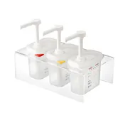 Carlisle 01363 Araven Sauce Dispenser Set, 3 x 1/9 GN 1.5 qt PP, 15" x 8-7/8" x 7-5/8" Pump - 3/Set 1 image