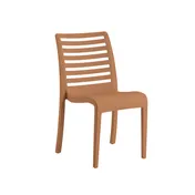 Grosfillex UT947008 Astoria Stacking Sidechair, 20.9"W x 23.4"D x 34.7"H, Technopolymer, UV Resistant, Teakwood Finish 1 image