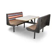 JustChair CPREM-1TU-WS-47 Contour Premium Booth Table Unit, 47L, Single Wall, Laminated Top, Black 1 image