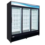 Serv-Ware GR72SB-HC 83" Black Merchandiser Refrigerator, 23 cu ft, Glass Door, Auto-Defrost 1 image