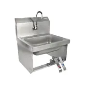 John Boos PBHS-W-1410-KV2MB 17" Wall Mounted Hand Sink w/Hands Free Faucet & Double Knee Valves 1 image