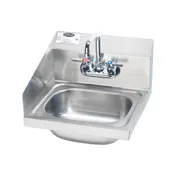 Krowne HS-2-LS 15" Wall Mounted Hand Sink with Faucet - 20 gauge / Back & Left Splashes 1 image