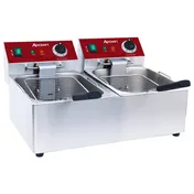 Adcraft DF6L2S 21.6" Countertop Electric Deep Fryer, Full Pot, 20 Ibs, 120v/60/1-ph, Stainless Steel 1 image