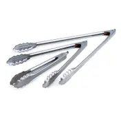 Edlund 4409HDL-R/12 Tongs, 9" Heavy Duty Stainless Steel, Silver Non-Coated Handle, Locking - 1/Pack 1 image