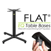 FLAT Tech CT2059 KX30 EQ Dining Height Table Base, 30" Cross Base, 3" Dia. Column, Cast Iron, Powder Coat Finish 1 image