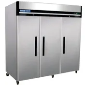 Hubert 42300 81" 3-Solid Door Reach-In Freezer, Top Mounted, 72 cu. ft., Stainless Steel 1 image