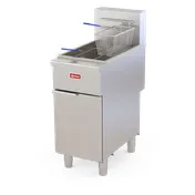 Omcan USA 48550 16" Floor Model Gas Deep Fryer, Full Pot, Natural Gas, 60 Ibs, 122.000 BTU 1 image