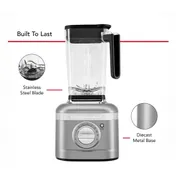 KitchenAid KSB4028CU K400 Blender, 5-Speed, 56 oz Capacity, Contour Silver, Tamper 5 image