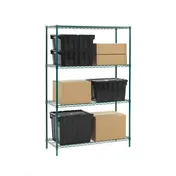 Olympic JEZ1848K-4-SR Wire Shelving Convenience Pack, 18"x48", 4 Shelves, Green Epoxy, NSF 2 image