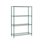 Olympic JEZ1848K-4-SR Wire Shelving Convenience Pack, 18"x48", 4 Shelves, Green Epoxy, NSF 1 image