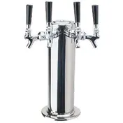 Micro Matic DS-144-PSSKR Draft Beer Tower, 4" Dia. x 13-3/4" H, Glycol Cooled, Four Faucets 1 image