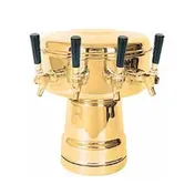 Micro Matic MTB-4BRKR Draft Beer Tower - Glycol-Cooled, Brass Finish, 4-Tap Faucets, NSF Certified 1 image