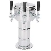 Micro Matic MTM-3PSS Draft Beer Tower 7-5/16"x14" CT Air-Cooled 3 Brass Taps 5" OC 10-1/4" Clearance 1 image