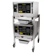 AccuTemp N31201D060 DBL 6 Pan Gas Boilerless Connectionless Steamer w/ Double Stacked, Stand Mounted 1 image