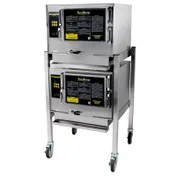 AccuTemp N31201E060 DBL 6 Pan Gas Boilerless Connected Steamer w/ Double Stacked, Stand Mounted 1 image
