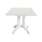 Grosfillex UT375004 36x36 Square Outdoor Table, White Resin Top, Balcony Pedestal Base, UV Resistant 1 image