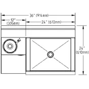 Eagle Group BM3-22L-7 36" Blender Station Underbar Ice Bin/Cocktail Station w/ 7 Circuit - Left 3 image