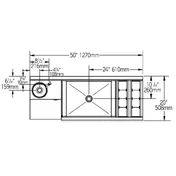 Eagle Group BM50R-18L-7 50" Blender Station Underbar Ice Bin/Cocktail Station w/ 7 Circuit - Center 3 image