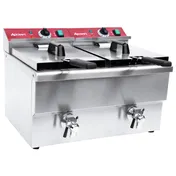 Adcraft DF12L2S Countertop Electric Deep Fryer, Split Pot, 32 Ibs, 220-240v/60/1-ph, Stainless Steel 1 image