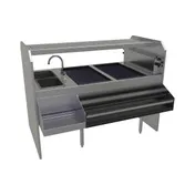 Glastender PSA-60L 60" Pass-Thru Combo Underbar Ice Bin/Cocktail Station w/ Overshelf - Left 1 image