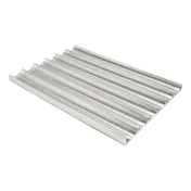 Winco ABPN-6 6 Slot Aluminum Baguette Pan, 18"L x 26"W 1 image