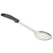 Winco BHSP-13 13" Slotted Stainless Steel Basting Spoon with Black Polypropylene Handle 1 image