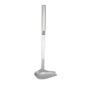 Winco BW-SP1 11 1/2" Stainless Steel 1-Piece 1 oz. Serving Spout Ladle w/ Hollow Handle 1 image