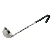 Winco LDCN-4K Stainless Steel 1 Piece 4 oz. Serving Ladle w/ Black Handle 1 image
