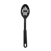 Winco NC-SL2 12" Black Nylon Slotted Serving Spoon, Heat Resistant up to 410°F (210°C) 1 image