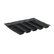 Winco SBF-5K 5 Roll Bread Pan, Silicone, Black 1 image