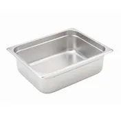 Winco SPJH-204 22 Gauge 4" 1/2 Size Solid Anti-Jam Steam Table Pan 1 image