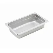 Winco SPJH-402 2 1/2" 1/4 Size Solid Anti-Jam Steam Table Pan 1 image