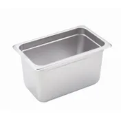 Winco SPJH-406 22 Gauge 6" 1/4 Size Solid Anti-Jam Steam Table Pan  1 image