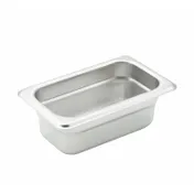 Winco SPJH-902 2 1/2" Deep 1/9 Size Standard Weight Anti-Jam Stainless Steel Steam Table Pan 1 image