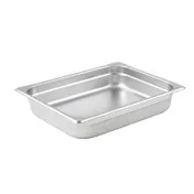 Winco SPJL-202 25 Gauge 2 1/2" Half Size Solid Anti-Jam Steam Table Pan 1 image