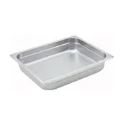 Winco SPJM-202 24 Gauge 2 1/2" Half Size NSF Solid Anti-Jam Steam Table Pan 1 image