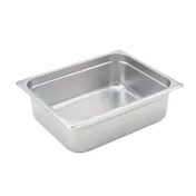 Winco SPJM-204 24 Gauge 4" 1/2 Size NSF Solid Anti-Jam Steam Table Pan 1 image