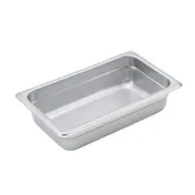 Winco SPJM-402 24 Gauge 2 1/2" 1/4 Size Solid Anti-Jam Steam Table Pan 1 image