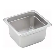 Winco SPJM-604 24 Gauge 4" 1/6 Size Solid Anti-Jam Steam Table Pan 1 image
