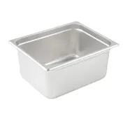 Winco SPJP-206 23 Gauge 6" 1/2 Size Solid Anti-Jam Steam Table Pan 1 image
