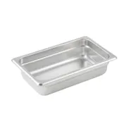 Winco SPJP-402 23 Gauge 2 1/2" 1/4 Size Solid Anti-Jam Steam Table Pan 1 image
