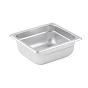 Winco SPJP-602 23 Gauge 2 1/2" 1/6 Size NSF Solid Anti-Jam Steam Table Pan 1 image
