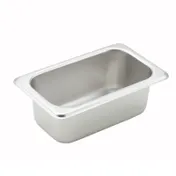 Winco SPN2 2 1/2" Deep 1/9 Size Standard Weight Stainless Steel Steam Table Pan 1 image