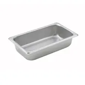 Winco SPQ2 25 Gauge 2 1/2" 1/4 Size NSF Solid Steam Table Pan  1 image