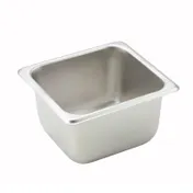 Winco SPS4 25 Gauge 4" 1/6 Size NSF Solid Steam Table Pan 1 image