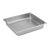 Winco SPTT2 2 1/2" Deep 2/3 Size Standard Weight Stainless Steel Steam Table Pan  1 image