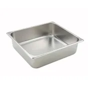 Winco SPTT4 25 Gauge 4" 2/3 Size NSF Solid Steam Table Pan 1 image