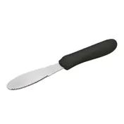 Winco TKP-31 3 5/8" Stainless Steel Sandwich Spreader w/ Black Handle 1 image